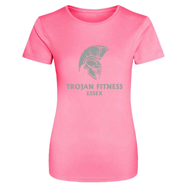 Trojan Fitness Ladies Bootcamp T-Shirt Florecent reflective print Thumbnail